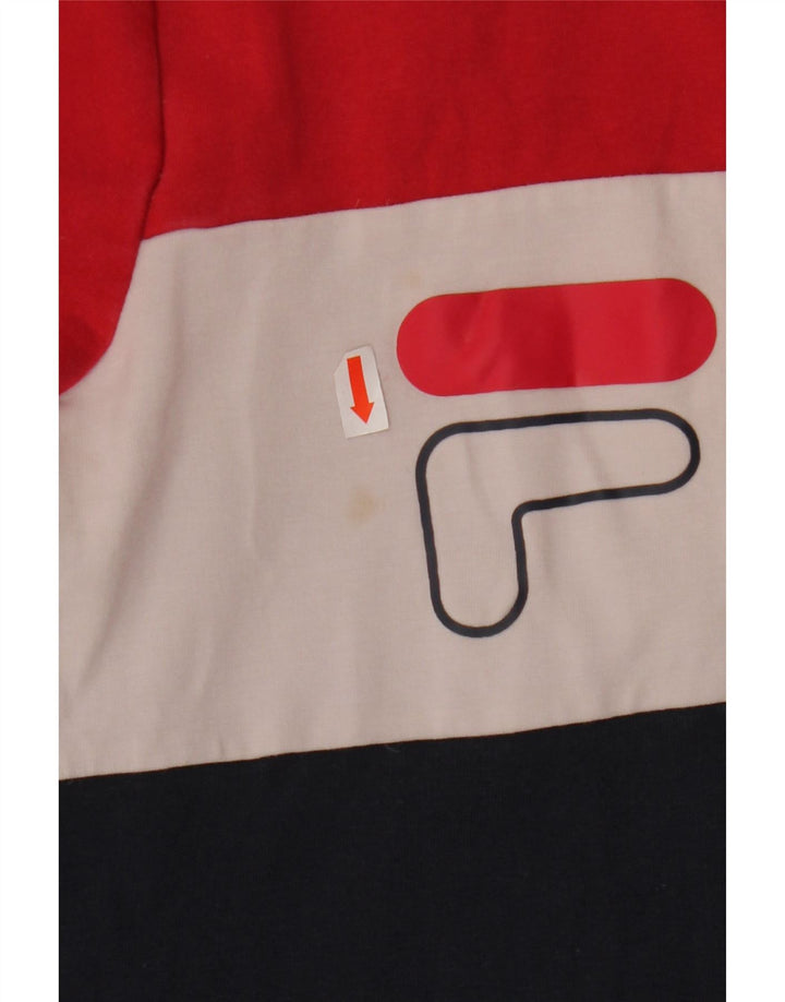 Felpa grafica da donna FILA Maglione UK 10 Small Blu Navy Colourblock