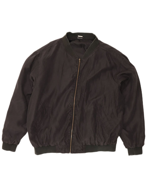 Giubbotto bomber vintage da uomo UK 42 XL in seta nera