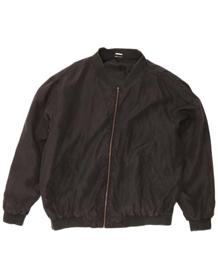 Giubbotto bomber vintage da uomo UK 42 XL in seta nera