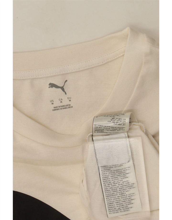 T-shirt grafica da uomo Puma Top in cotone bianco medio