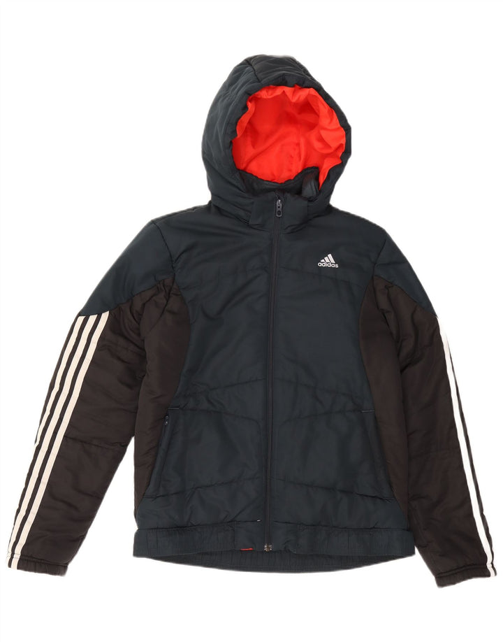Giacca imbottita con cappuccio ADIDAS per ragazzi 13-14 anni Blu navy Colourblock