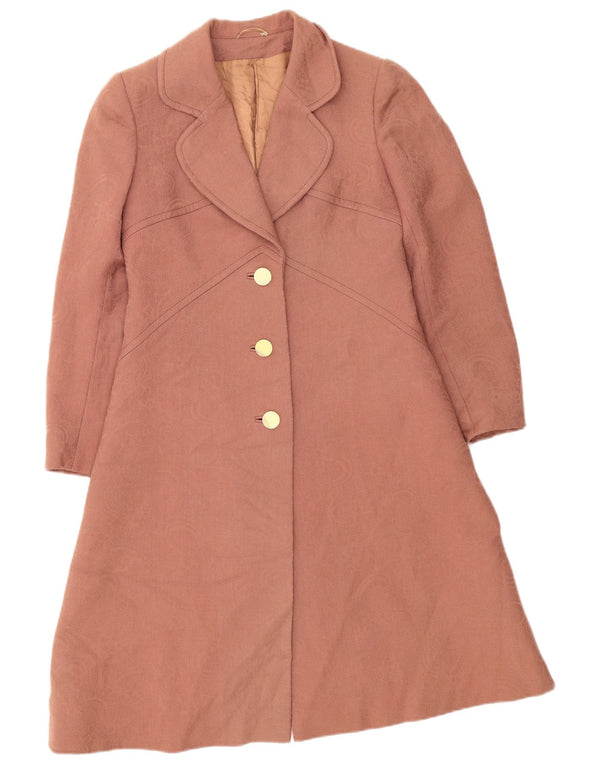 Cappotto vintage da donna UK 14 rosa medio