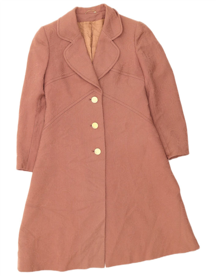 Cappotto vintage da donna UK 14 rosa medio
