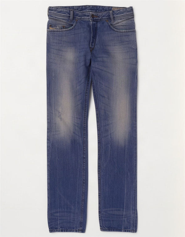 Jeans dritti da uomo Diesel W29 L32 in cotone blu