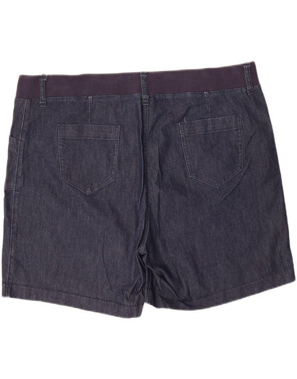 LEE Womens Riders Mid Rise Denim Shorts US 22 2XL W44 L7 Navy Blue Cotton