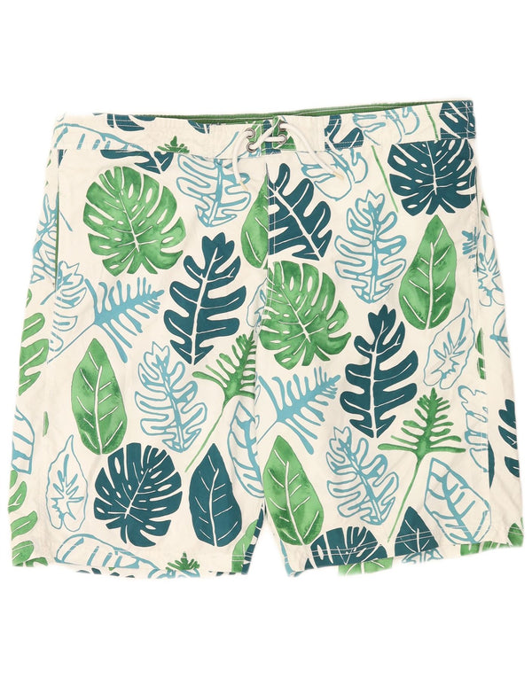 Pantaloncini da bagno Marks & Spencer da uomo Blue Harbour 2XL bianchi floreali