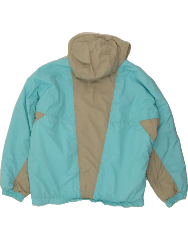 COLMAR Mens Hooded Windbreaker Jacket UK 46 3XL Blue Colourblock Polyamide