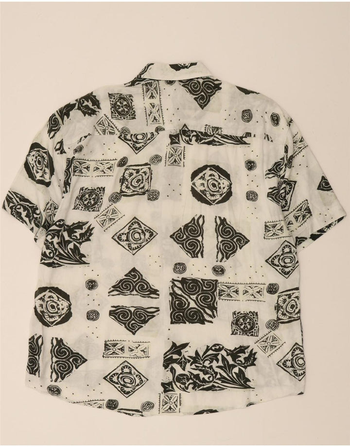 EARTHBOUND Mens Short Sleeve Shirt Size 43/44 Large White Paisley Vintage Earthbound and Second-Hand Earthbound from Messina Hembry 