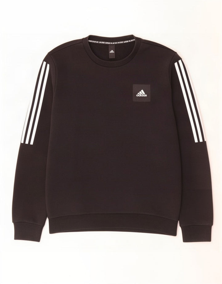 Felpa Adidas Uomo Maglione Piccolo Cotone Nero