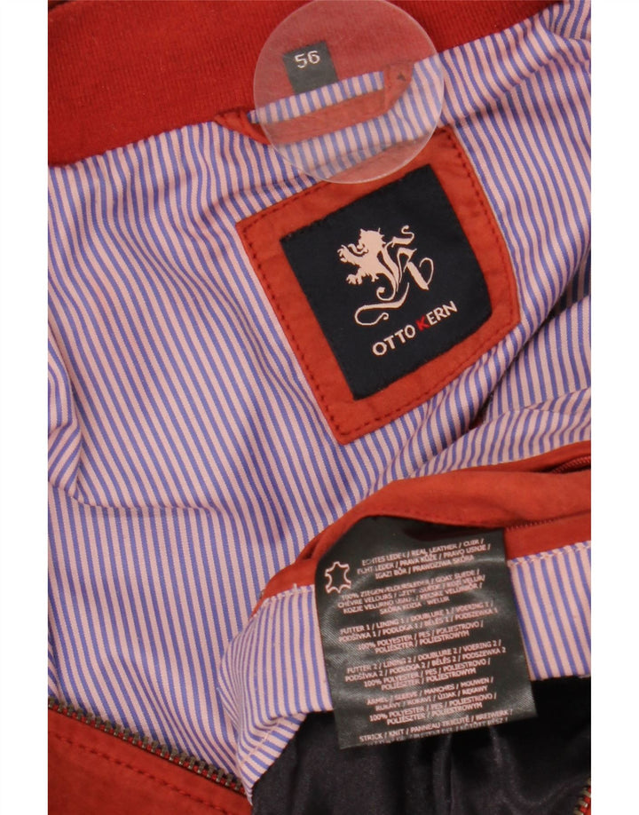 Bomber da uomo in pelle scamosciata OTTO KERN IT 56 3XL Pelle rossa