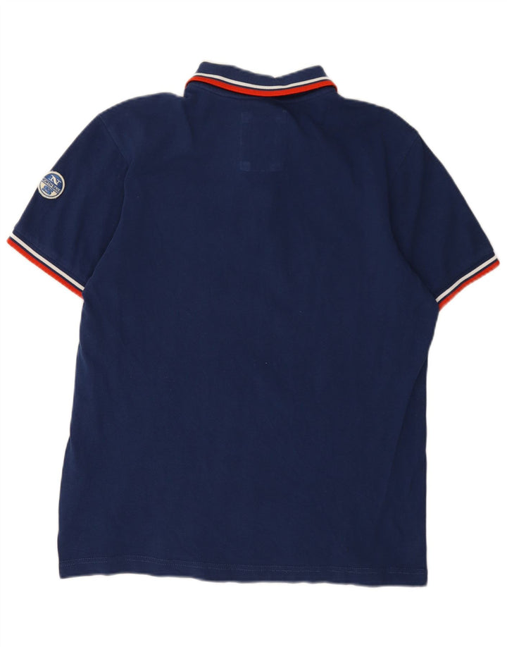 Polo grafica da uomo North Sails grande in cotone blu navy