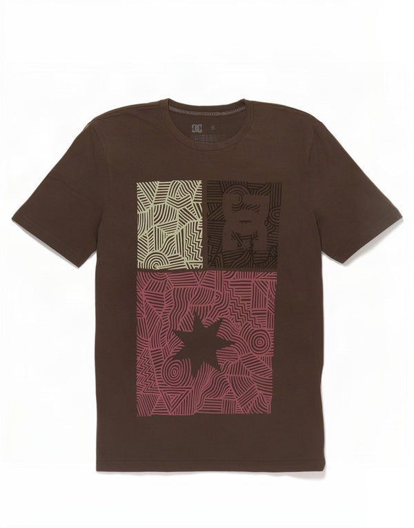 T-shirt grafica da uomo DC Top grande in cotone grigio