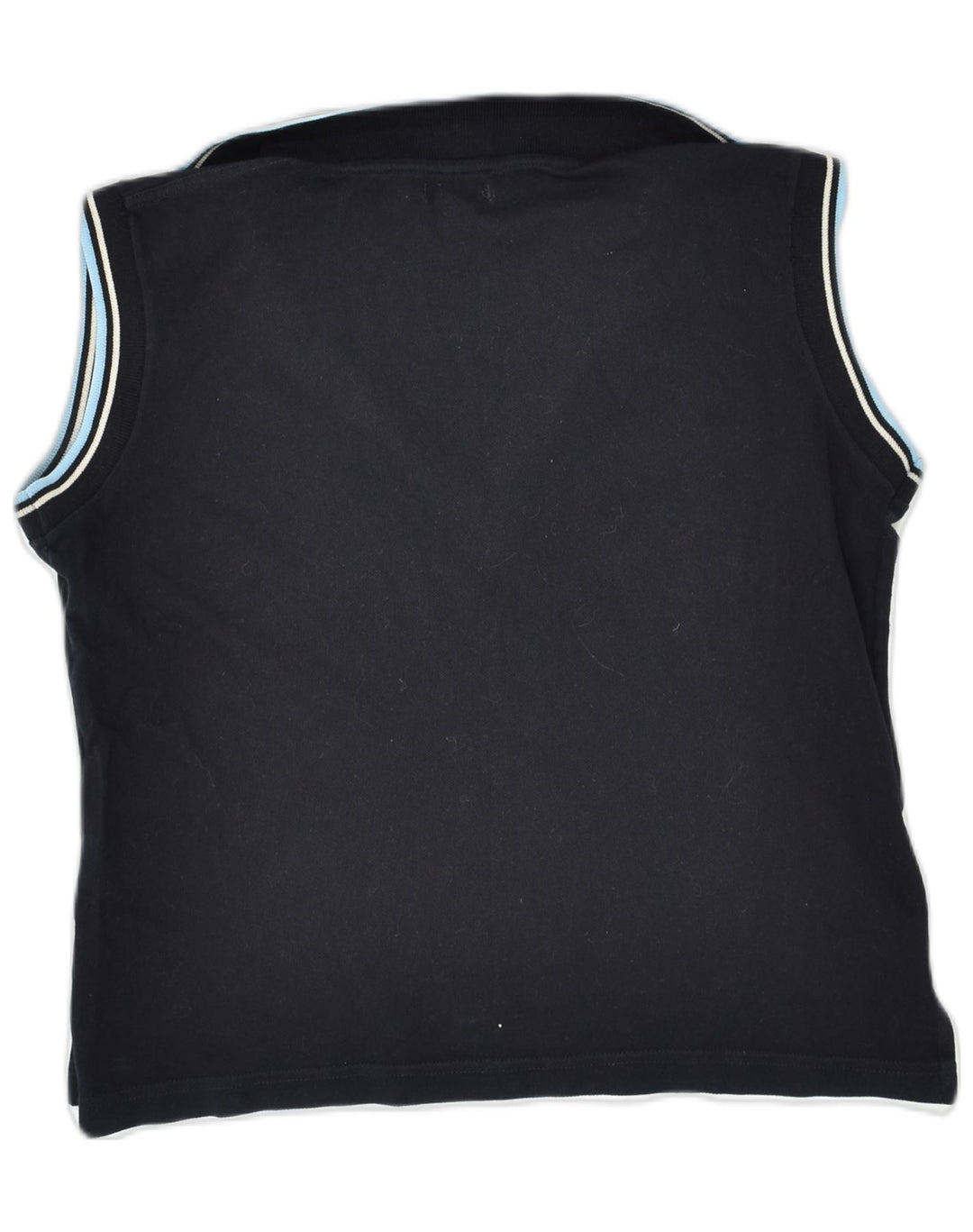 SUPERGA Womens Sleeveless Polo Shirt UK 12 Medium Black Cotton | Vintage Superga | Thrift | Second-Hand Superga | Used Clothing | Messina Hembry 