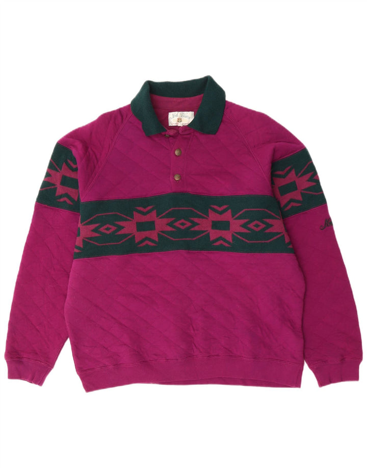 NORTH WESTERN Felpa con collo alto da uomo Maglione viola medio Fair Isle
