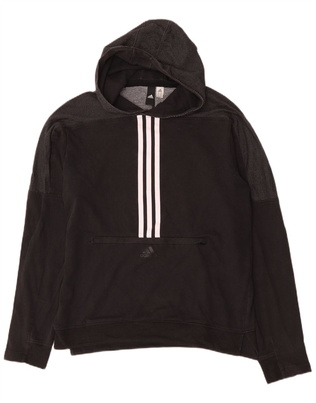 Felpa con cappuccio da uomo Adidas Medium in cotone nero