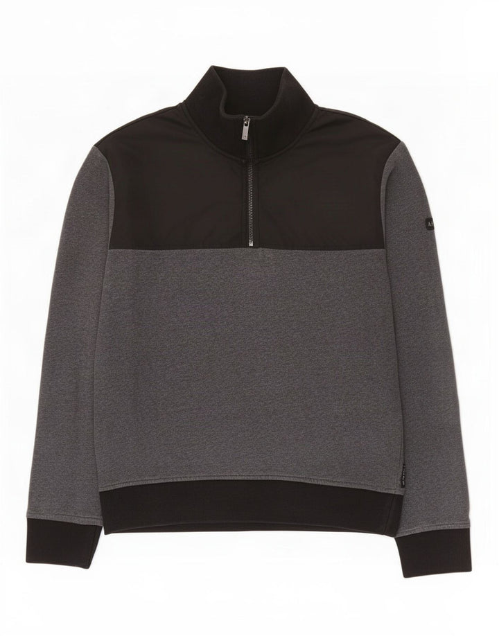 Armani Jeans Uomo Felpa con Collo con Zip Maglione Colore Grigio Medio