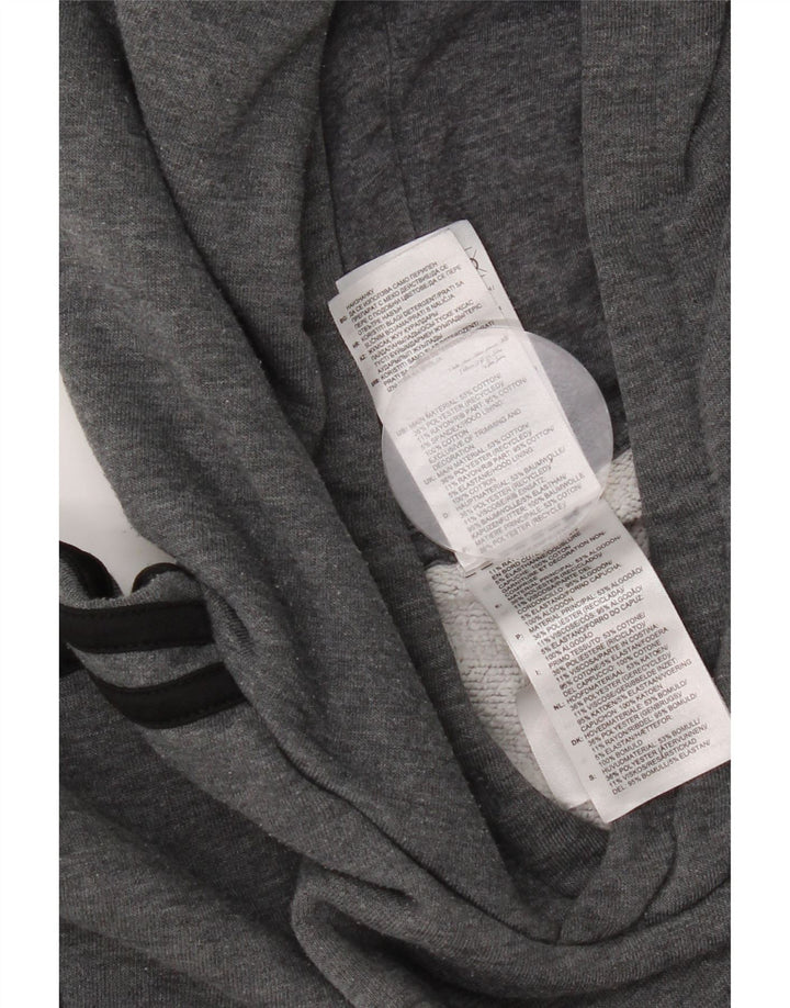 Felpa con cappuccio da uomo Adidas Small in cotone grigio