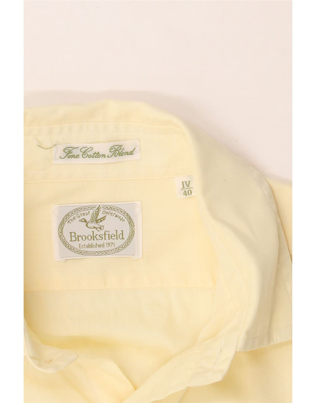 BROOKSFIELD Mens Shirt Size 40 Medium Yellow Vintage Brooksfield and Second-Hand Brooksfield from Messina Hembry 