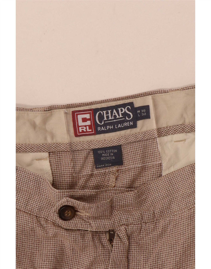 Pantaloni da abito con pegging da uomo Chaps Ralph Lauren W36 L32 pied de poule marrone