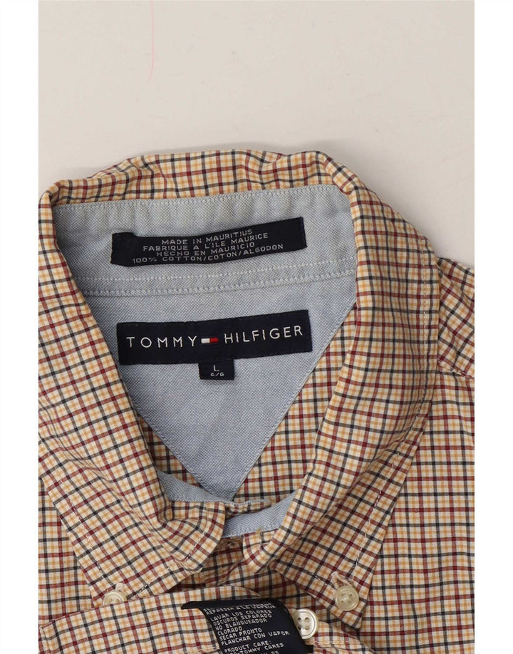 Camicia a maniche corte da uomo Tommy Hilfiger di grandi dimensioni in cotone a quadri multicolore