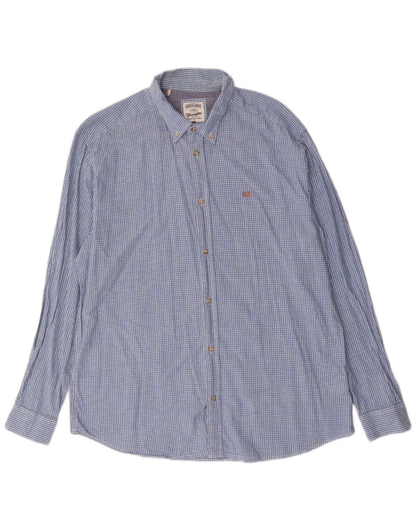 Camicia da uomo Wrangler 2XL in cotone a quadri blu
