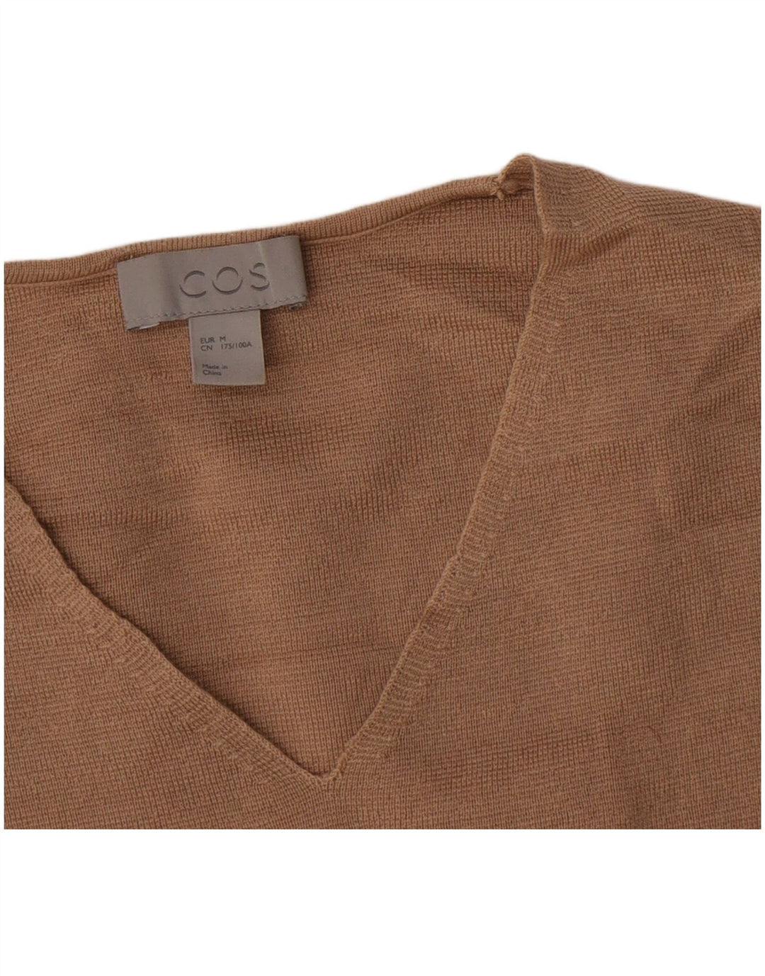 Maglione da donna con scollo a V Cos UK 14 Lana beige medio