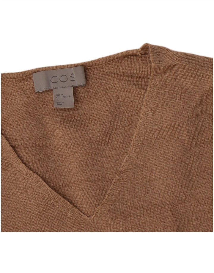 Maglione da donna con scollo a V Cos UK 14 Lana beige medio