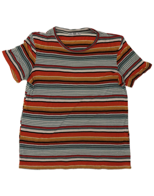 T-shirt Zara da donna Top UK 12 viscosa a righe multicolore media