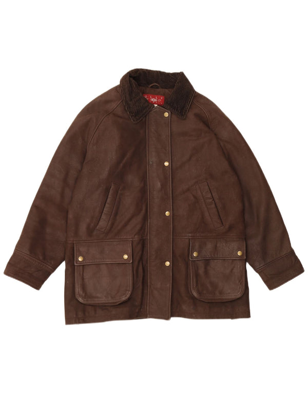 Giacca in pelle oversize da donna Olly & Co UK 12 Marrone medio