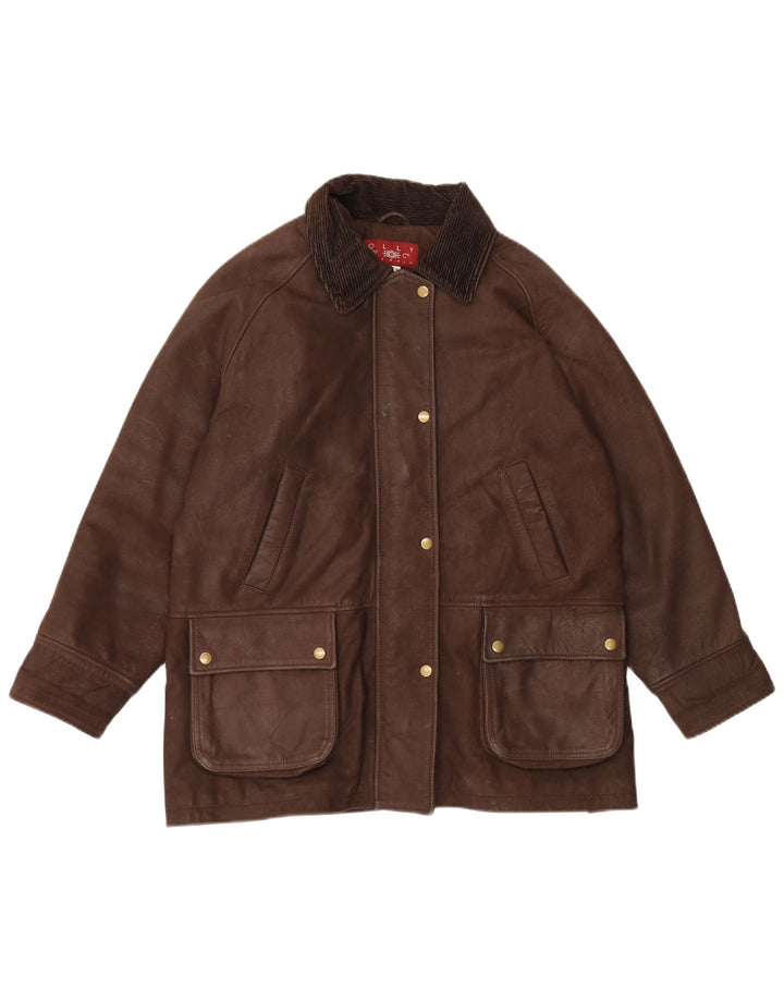 Giacca in pelle oversize da donna Olly & Co UK 12 Marrone medio