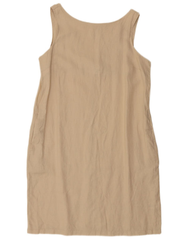 Abito a trapezio senza maniche da donna UK 14 Lino beige grande