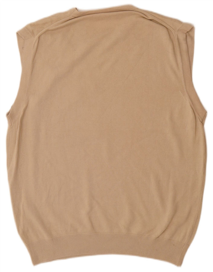Zara Mens Vest Tank Top Medium Beige Cotton