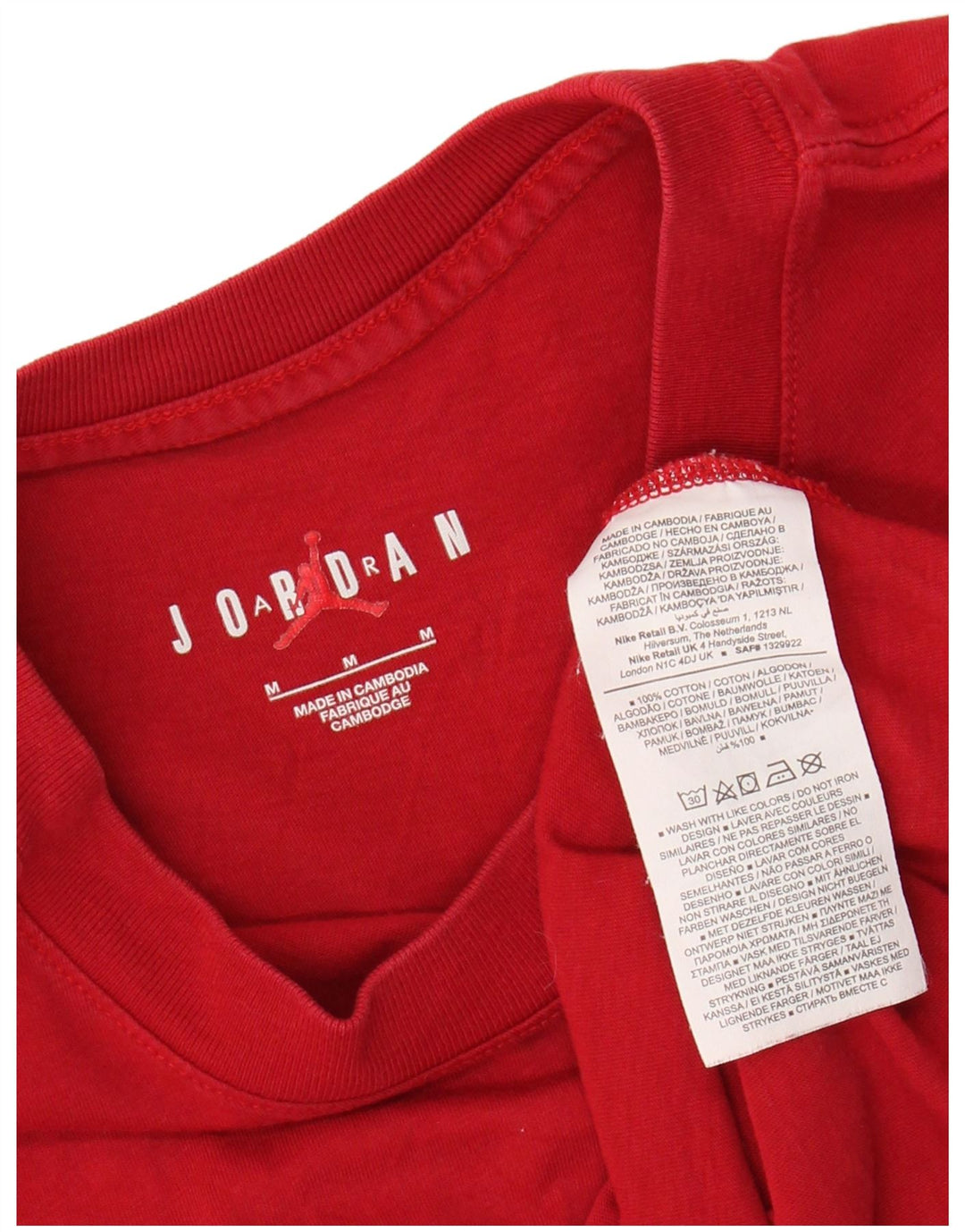 T-shirt grafica da uomo JORDAN Top rosso medio in cotone