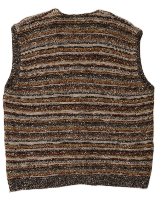 Maglione cardigan senza maniche da uomo St. Bernard, a righe grandi multicolori