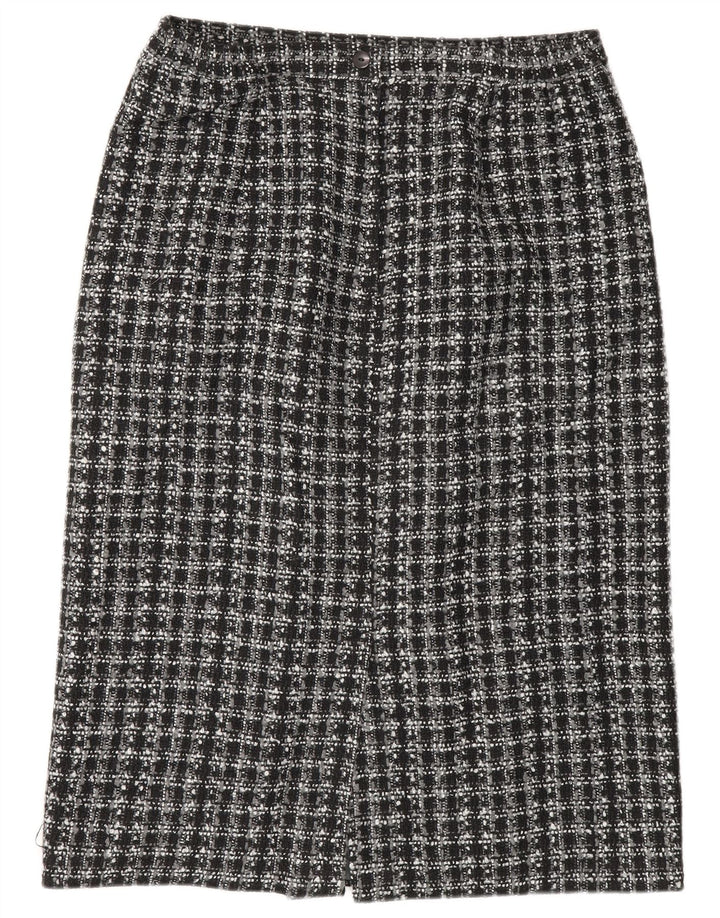 Gonna a tubino da donna Klasse UK 16 grande W32 poliestere a quadri neri
