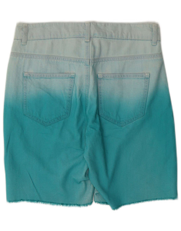 Topshop Pantaloncini di jeans da donna W25 XS Blu Tie Dye Cotton