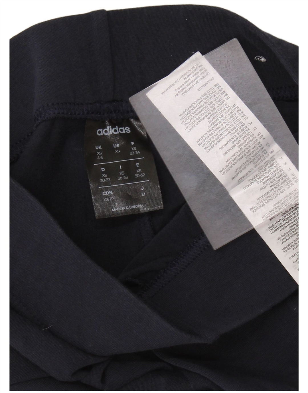 Leggings grafici da donna ADIDAS UK 4/6 XS cotone blu navy