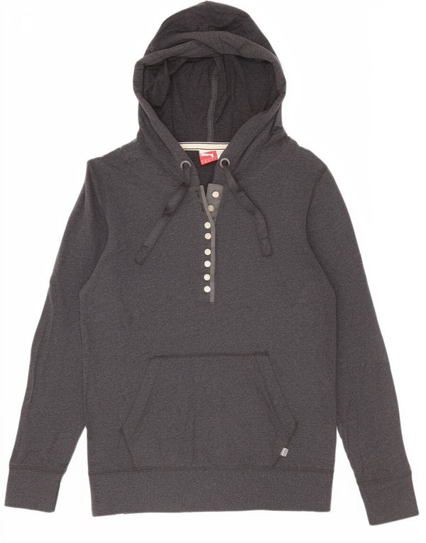Maglione con cappuccio da donna Puma con collo abbottonato UK 10 piccolo cotone grigio