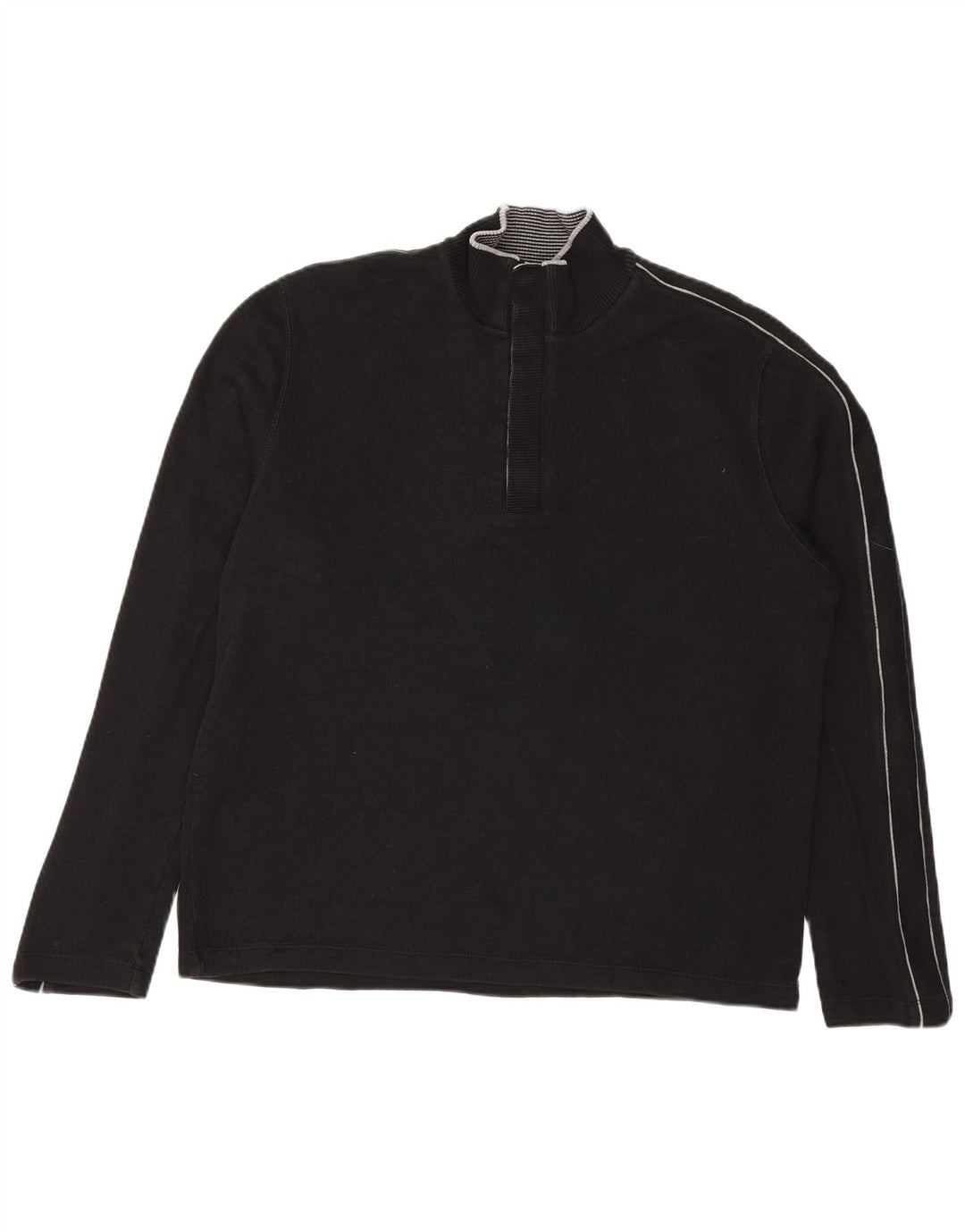 Hugo Boss Maglione da uomo con vestibilità regolare e collo con zip, a righe nere grandi