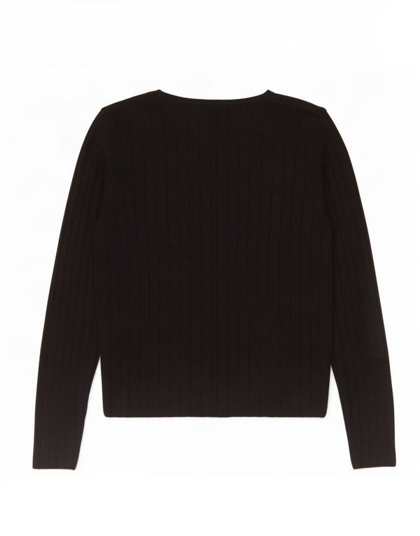 Topshop Maglione da donna con scollo a V UK 12 Acrilico nero medio