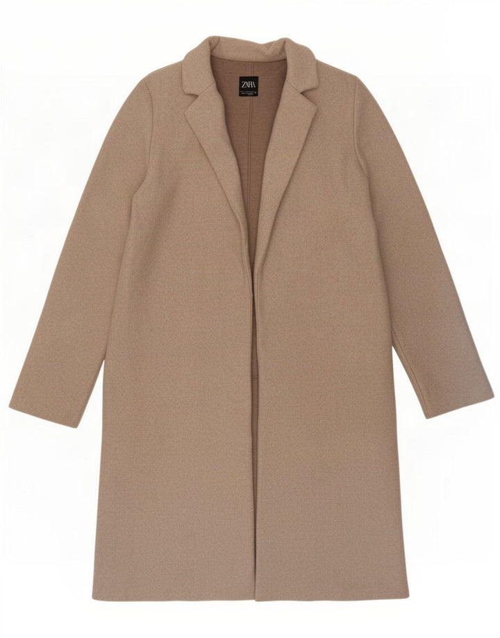 Soprabito aperto da donna Zara UK 10 piccolo poliestere beige