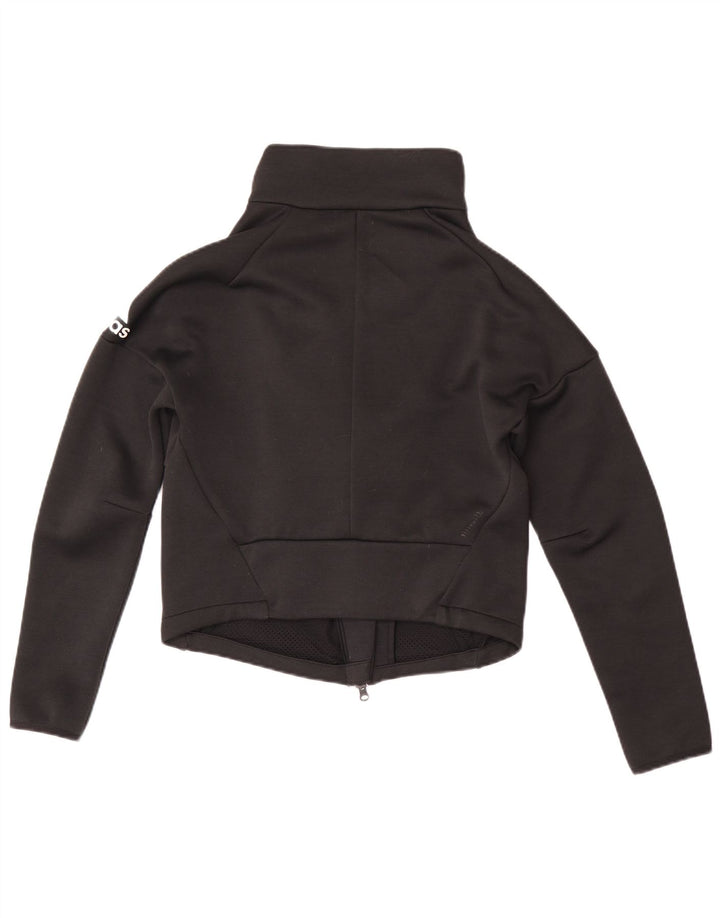 Giacca da ginnastica corta da donna Adidas UK 8/10 piccola poliestere nero