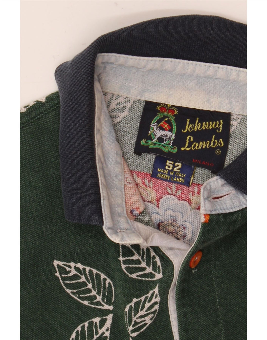 Polo da uomo Johnny Lambs IT 52 grande verde floreale