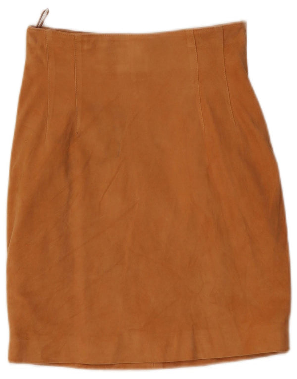 Gonna da donna in pelle scamosciata Begedor IT 40 piccola W26 in pelle marrone
