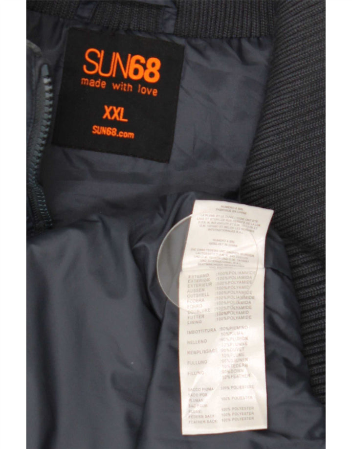 Giacca imbottita da uomo Sun68 UK 44 2XL Poliammide color block blu navy
