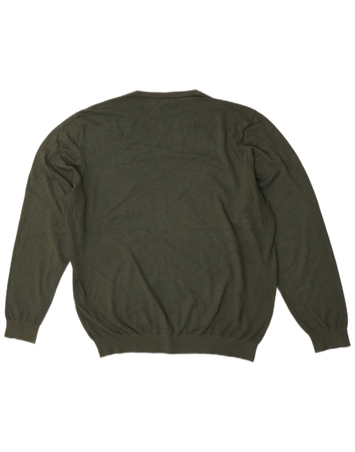 Maglione maglione girocollo da uomo Zara grande in viscosa kaki