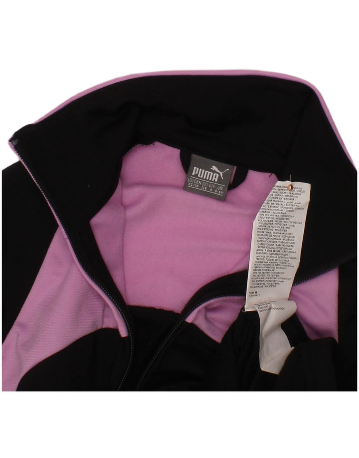 Giacca da tuta da ragazza PUMA 5-6 anni in poliestere color block nero
