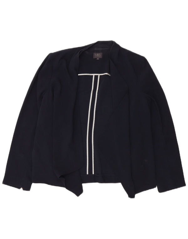 Giacca blazer aperta da donna Marks & Spencer UK 16 grande poliestere blu navy