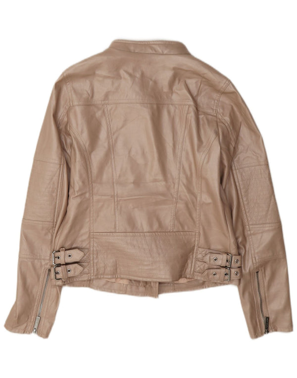 Giacca da motociclista in ecopelle da donna Michael Kors UK 6 XS Beige