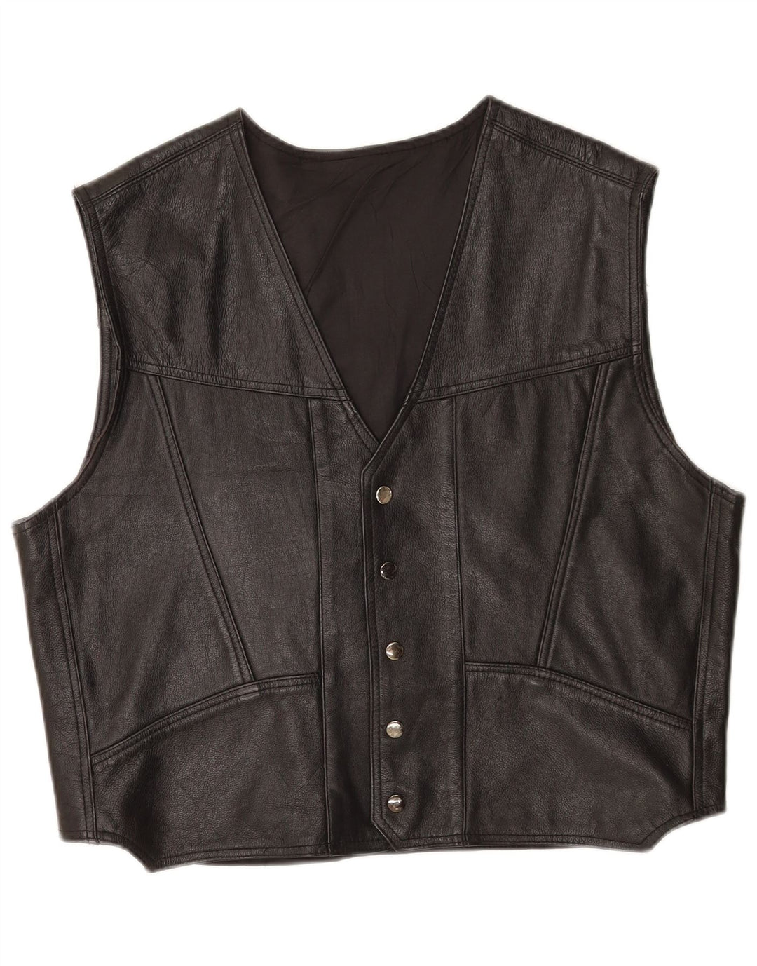 Gilet in pelle da uomo vintage 2XL in pelle nera